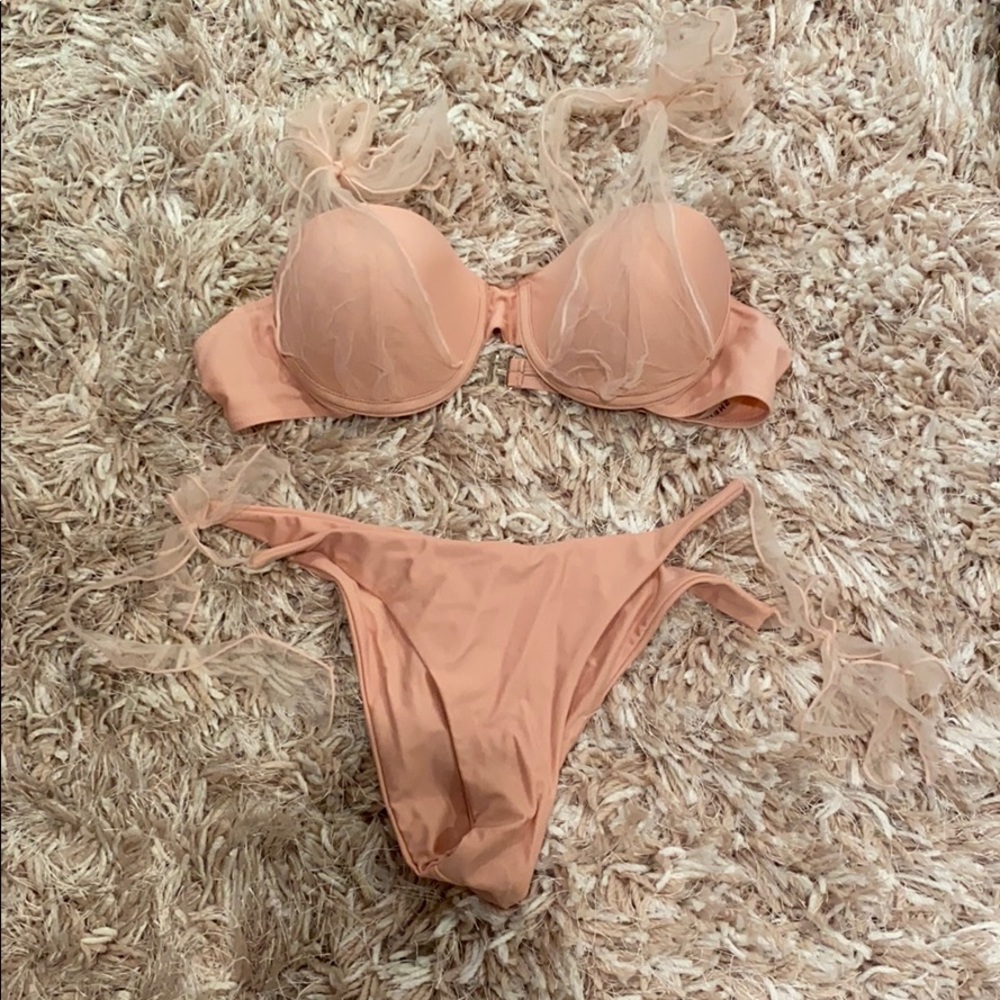 Woman’s pink bikini